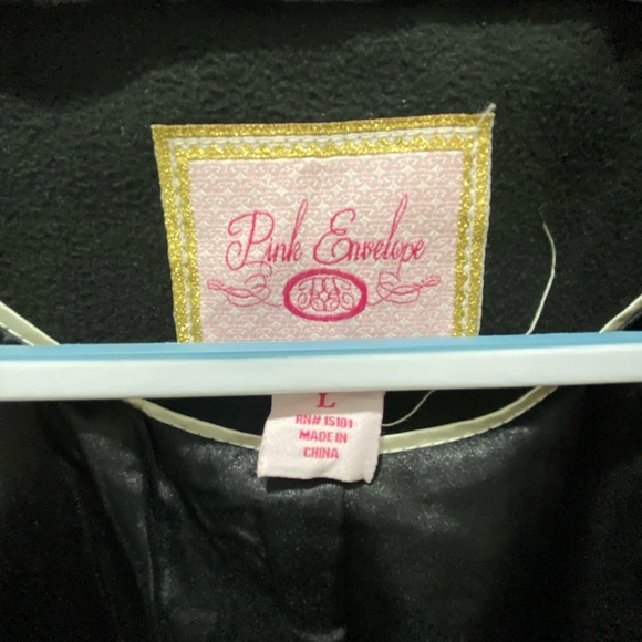 Pink Envelope Pea Coat Size L - Picture 6 of 8